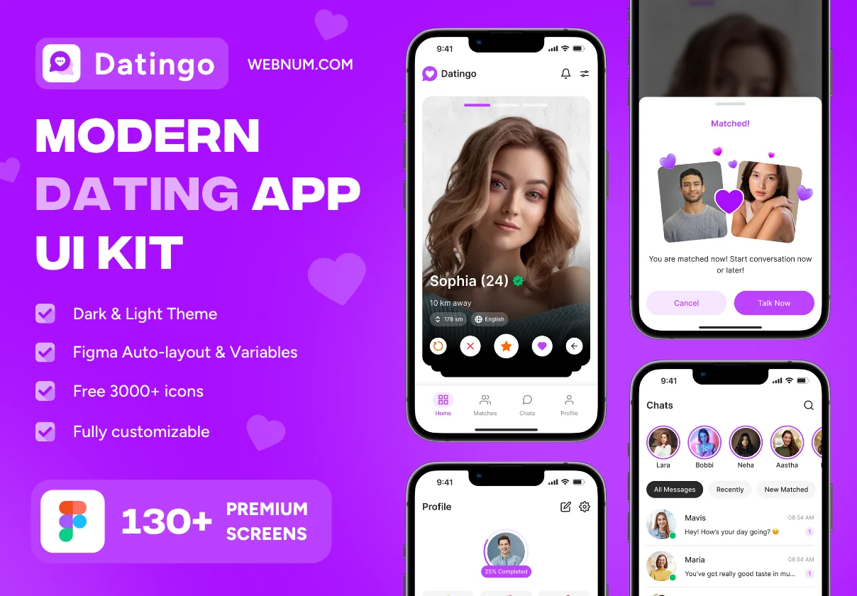 Datingo - Modern Dating App UI Kit