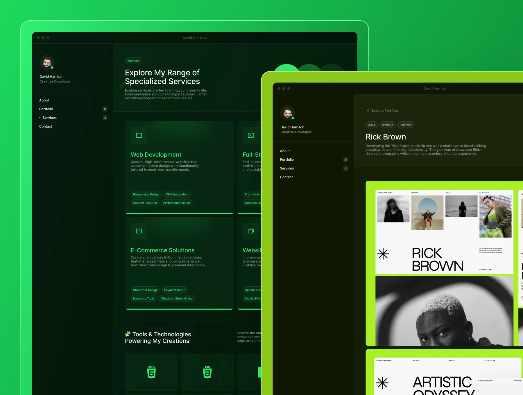 David Harrison – Developer Portfolio Website 2
