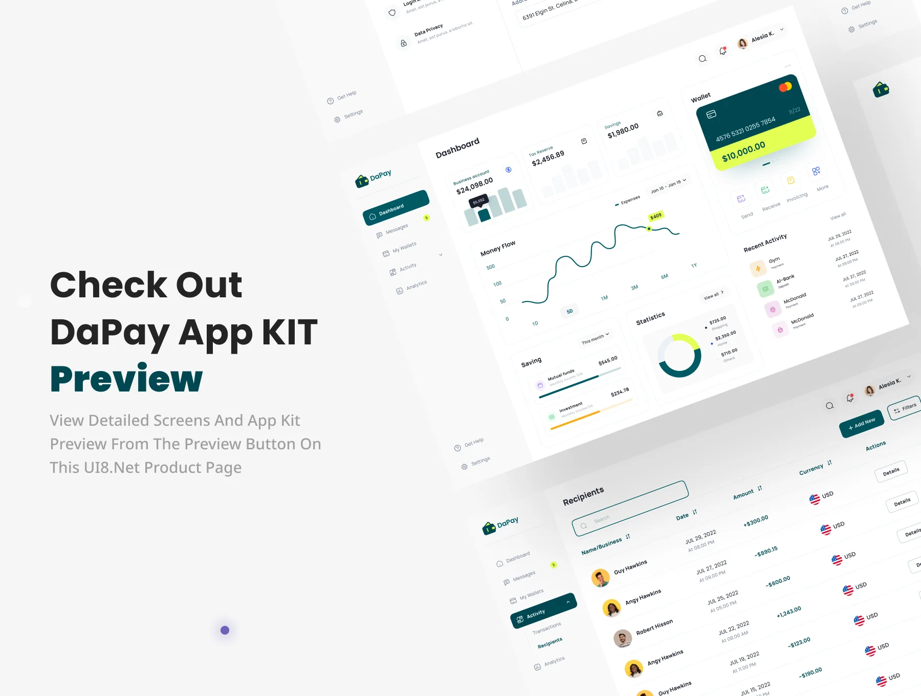 DayPay - Fintech Dashboard UI KIT 6