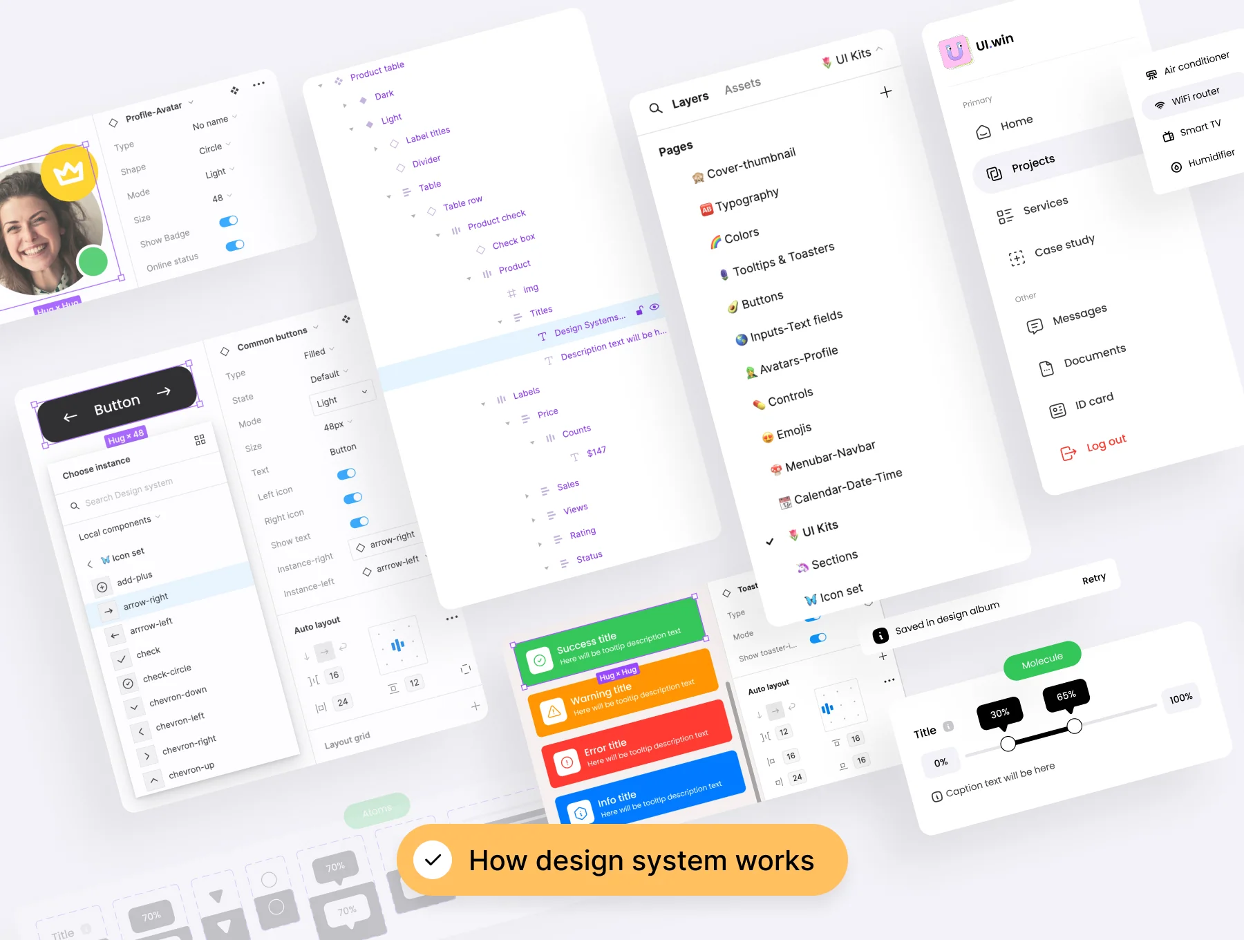UI-win: All-in-One Atomic Design System & UI kits 3
