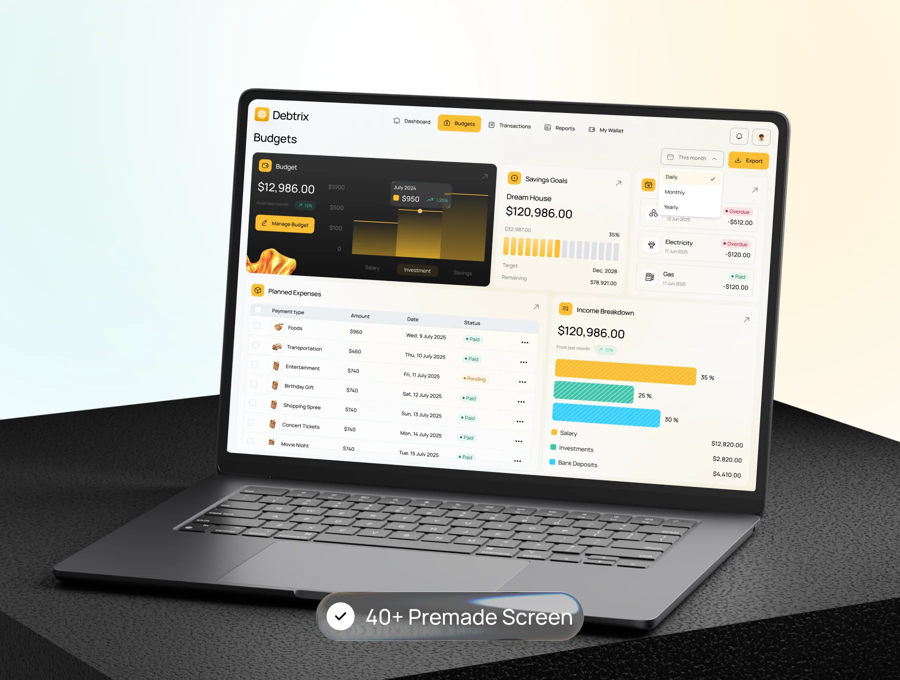 Debtrix — Personal Finance Dashboard UI Kit 3