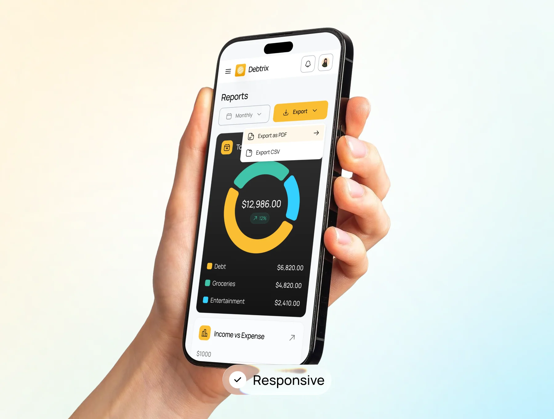 Debtrix — Personal Finance Dashboard UI Kit 4