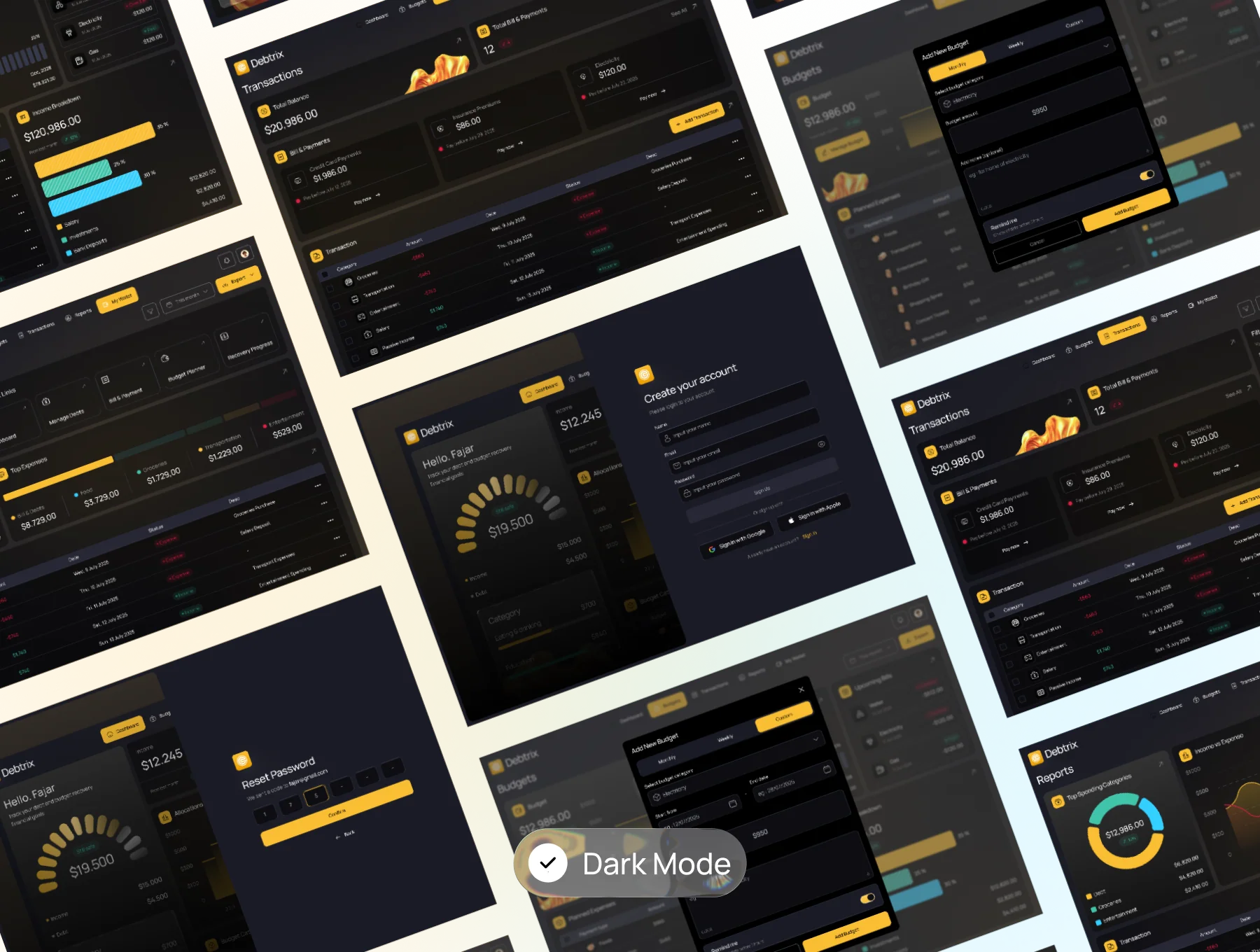 Debtrix — Personal Finance Dashboard UI Kit 6