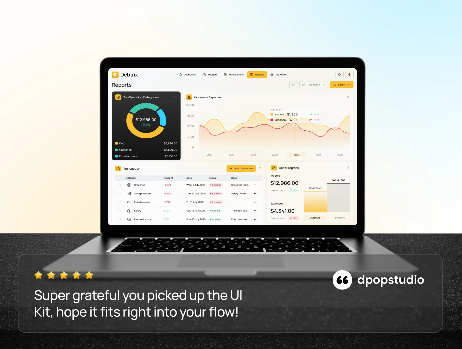 Debtrix — Personal Finance Dashboard UI Kit 8