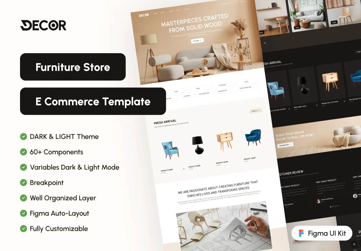 Decor: Modern Furniture Store template (Figma)