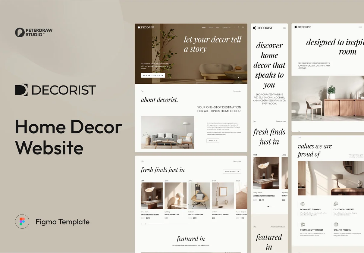 Decorist - Home Decor Website UI Figma Template