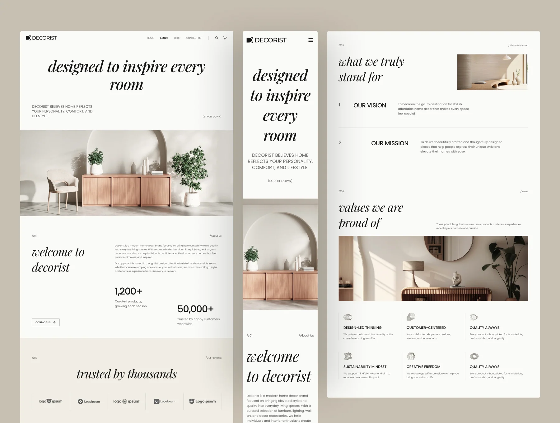 Decorist - Home Decor Website UI Figma Template 2