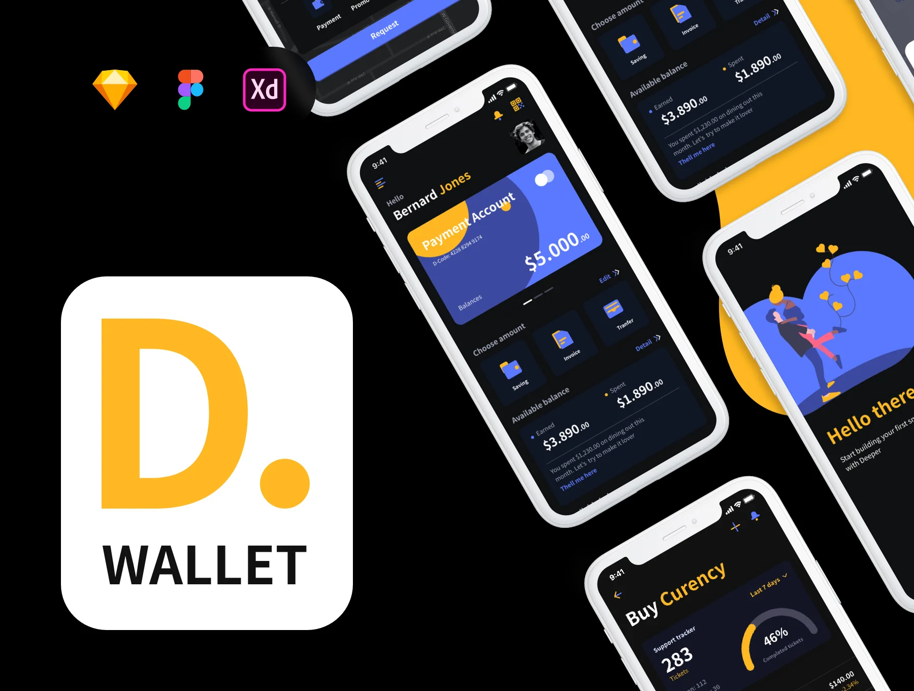 Deeper Wallet - Dark Kit