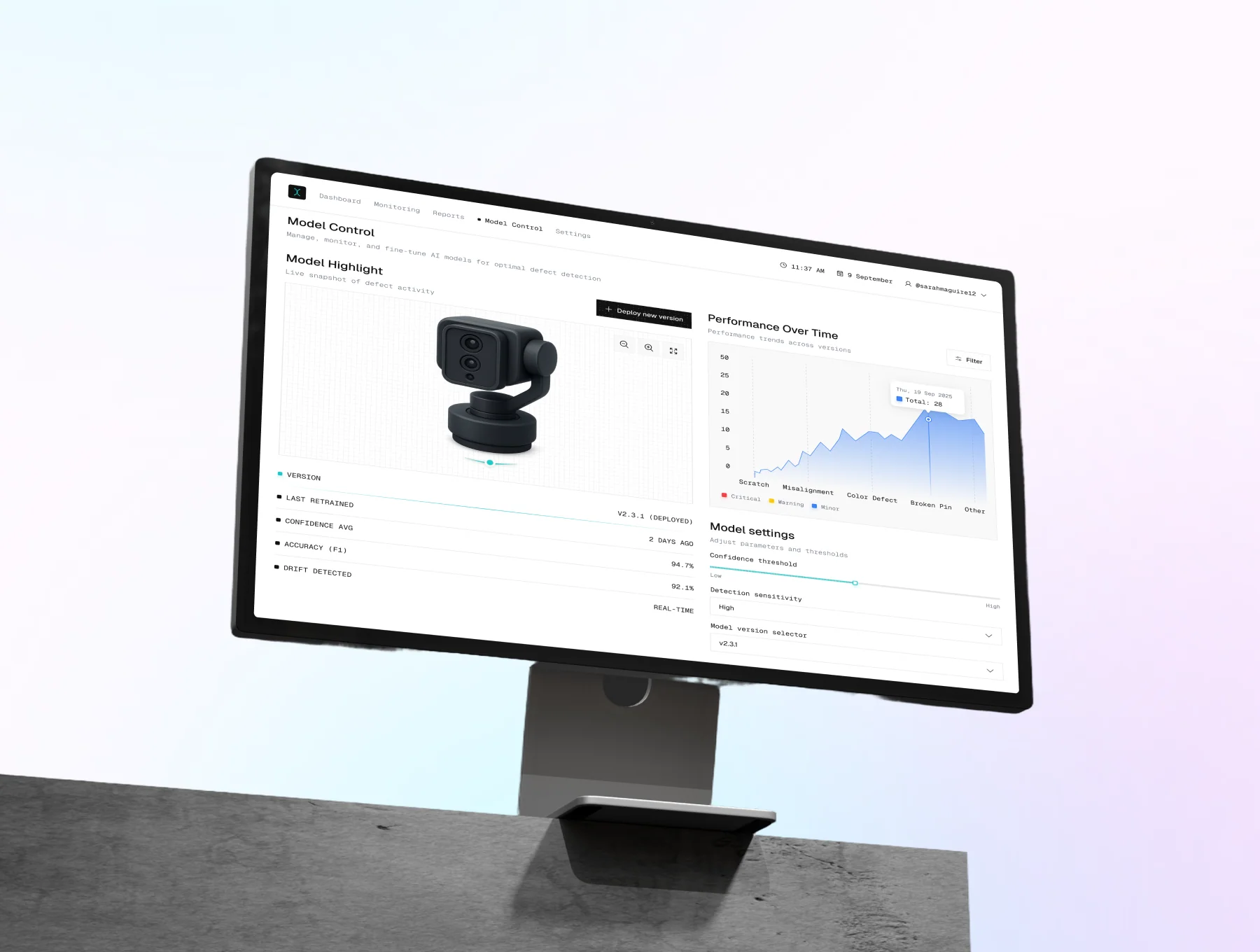 Defect Zero — AI Vision Quality Control Dashboard 7