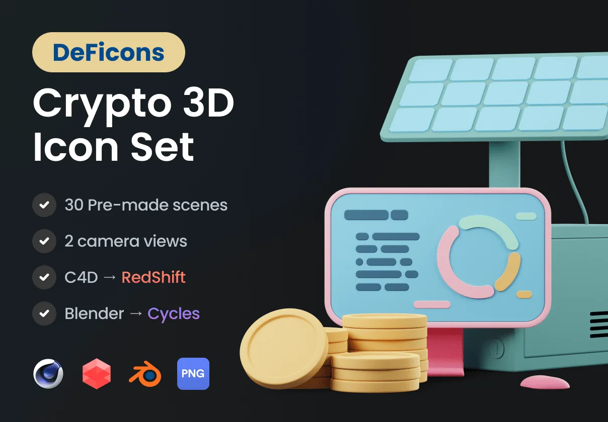 DeFicons - Crypto 3D Icon Set