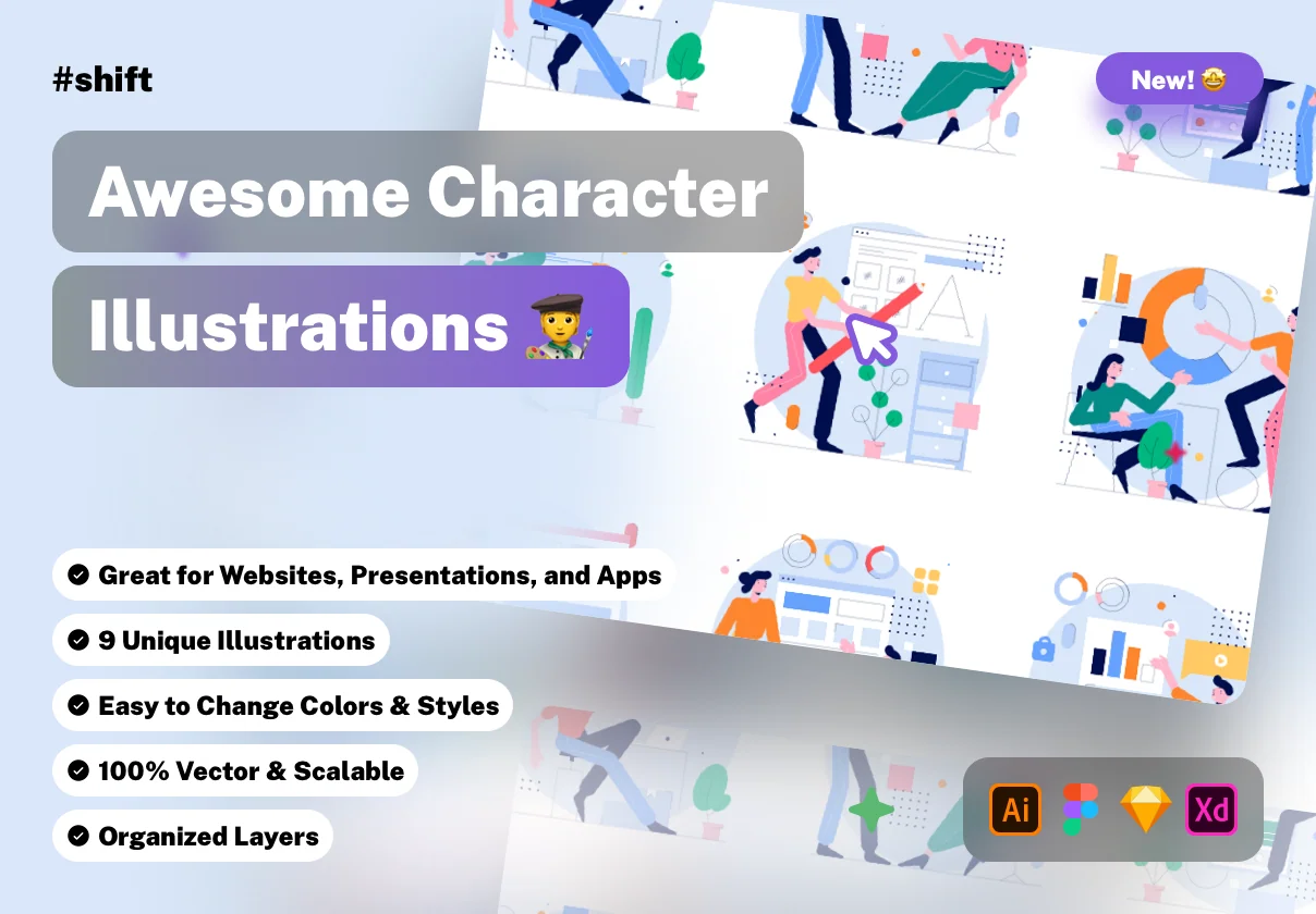 Shift Awesome Character Illustrations