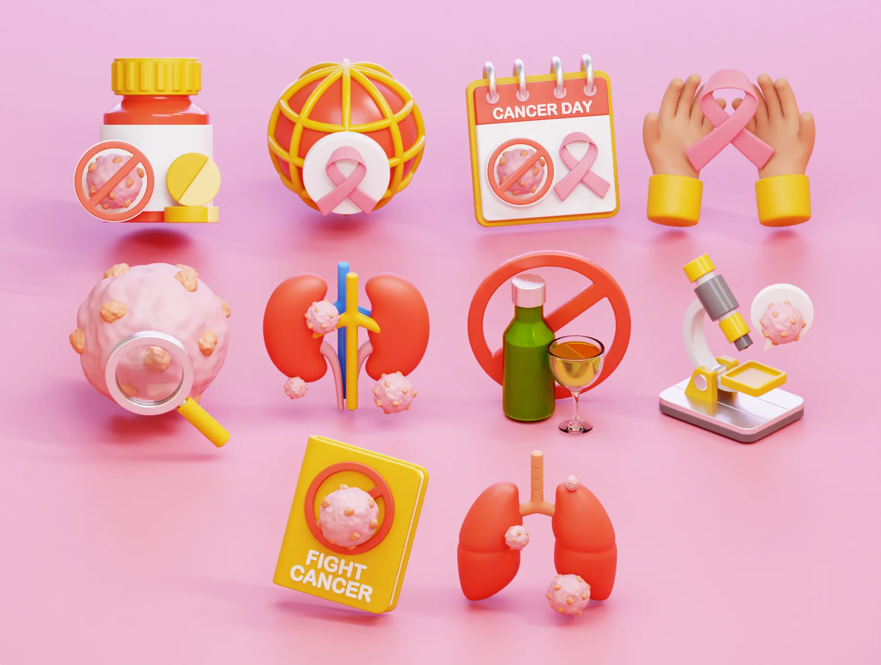 Cancer Vol1 3D Icons Set 5