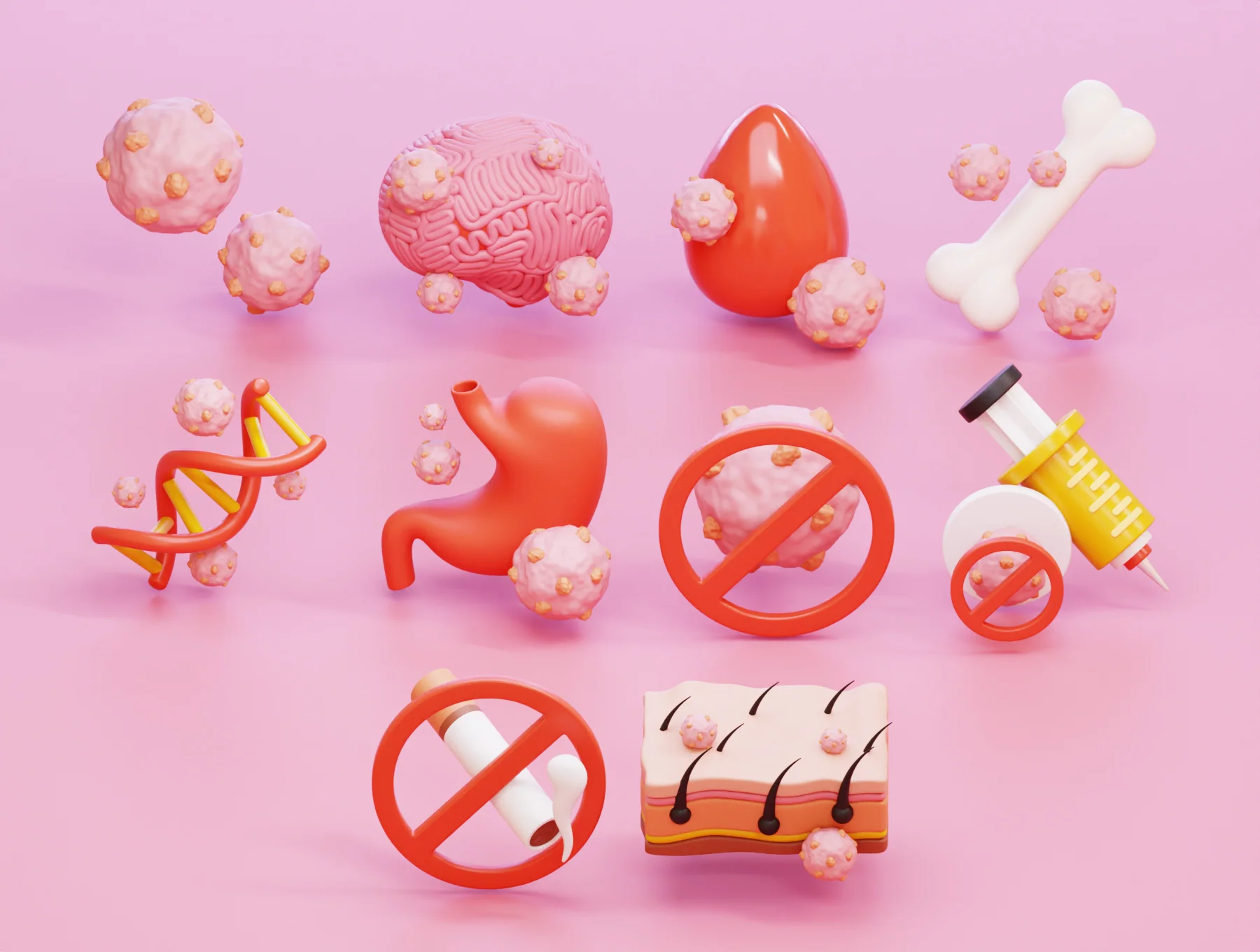 Cancer Vol1 3D Icons Set 6
