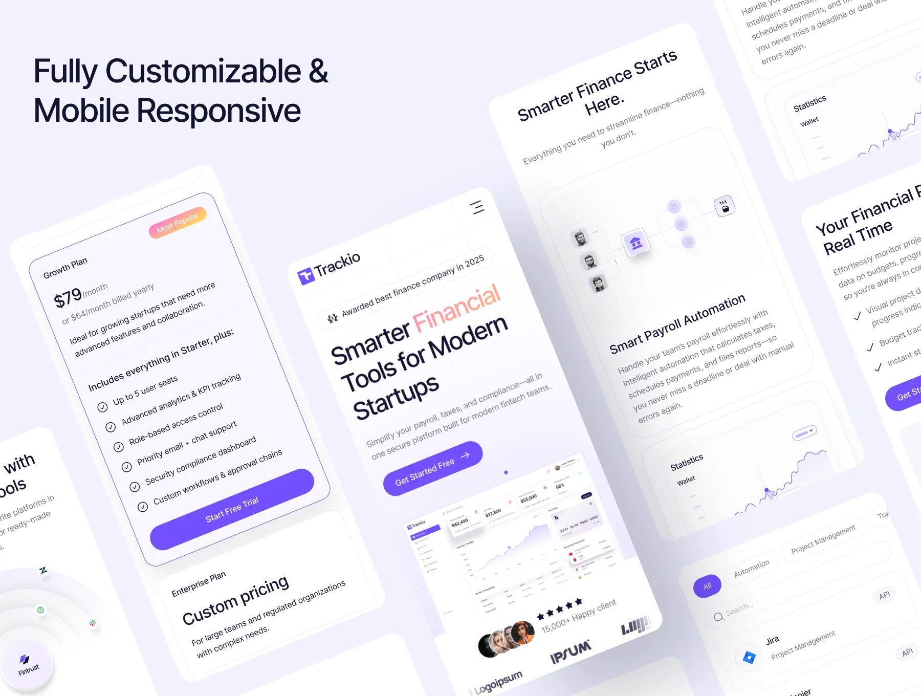 Trackio – Modern SaaS Website Template for Startups & Agencies 2
