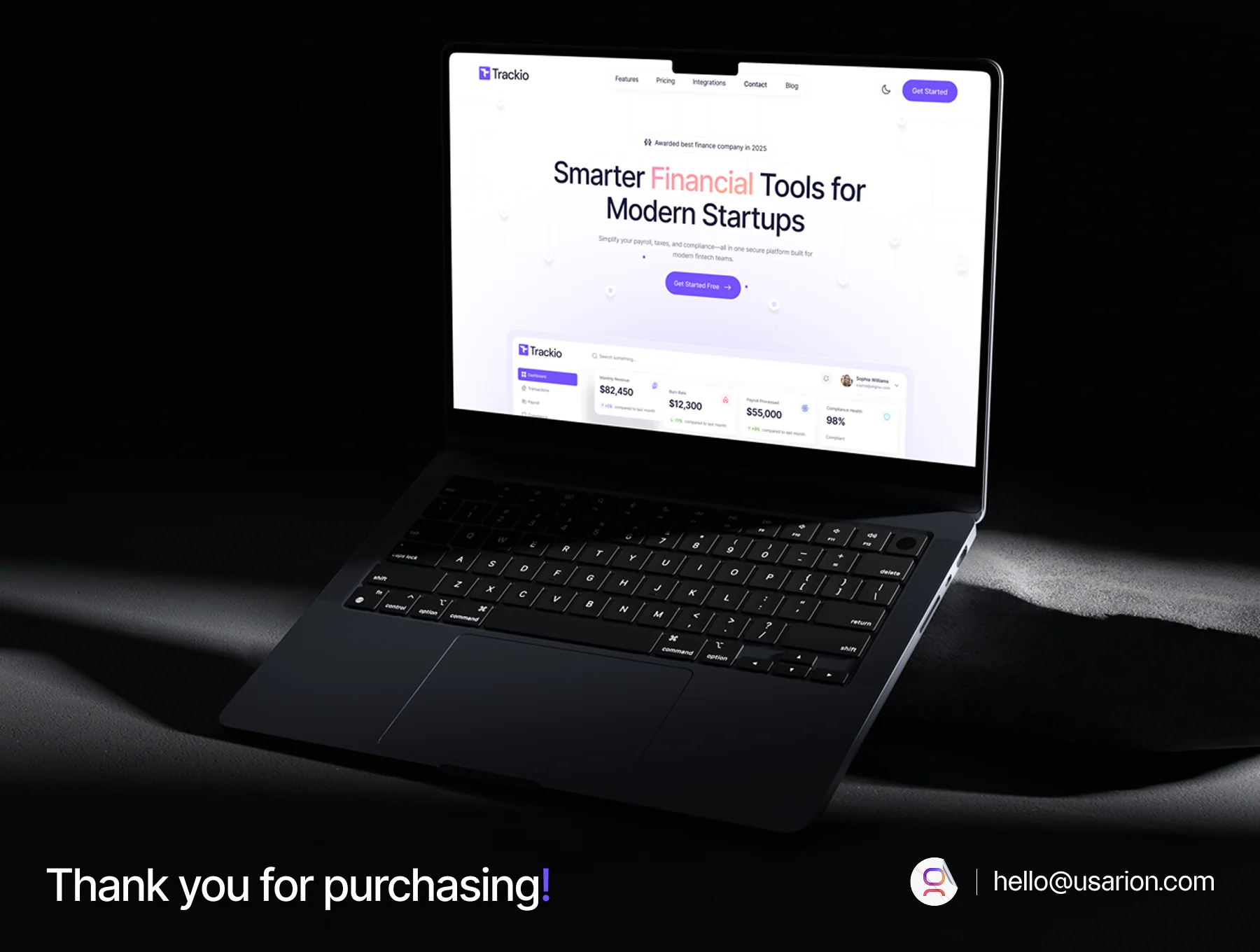 Trackio – Modern SaaS Website Template for Startups & Agencies 6
