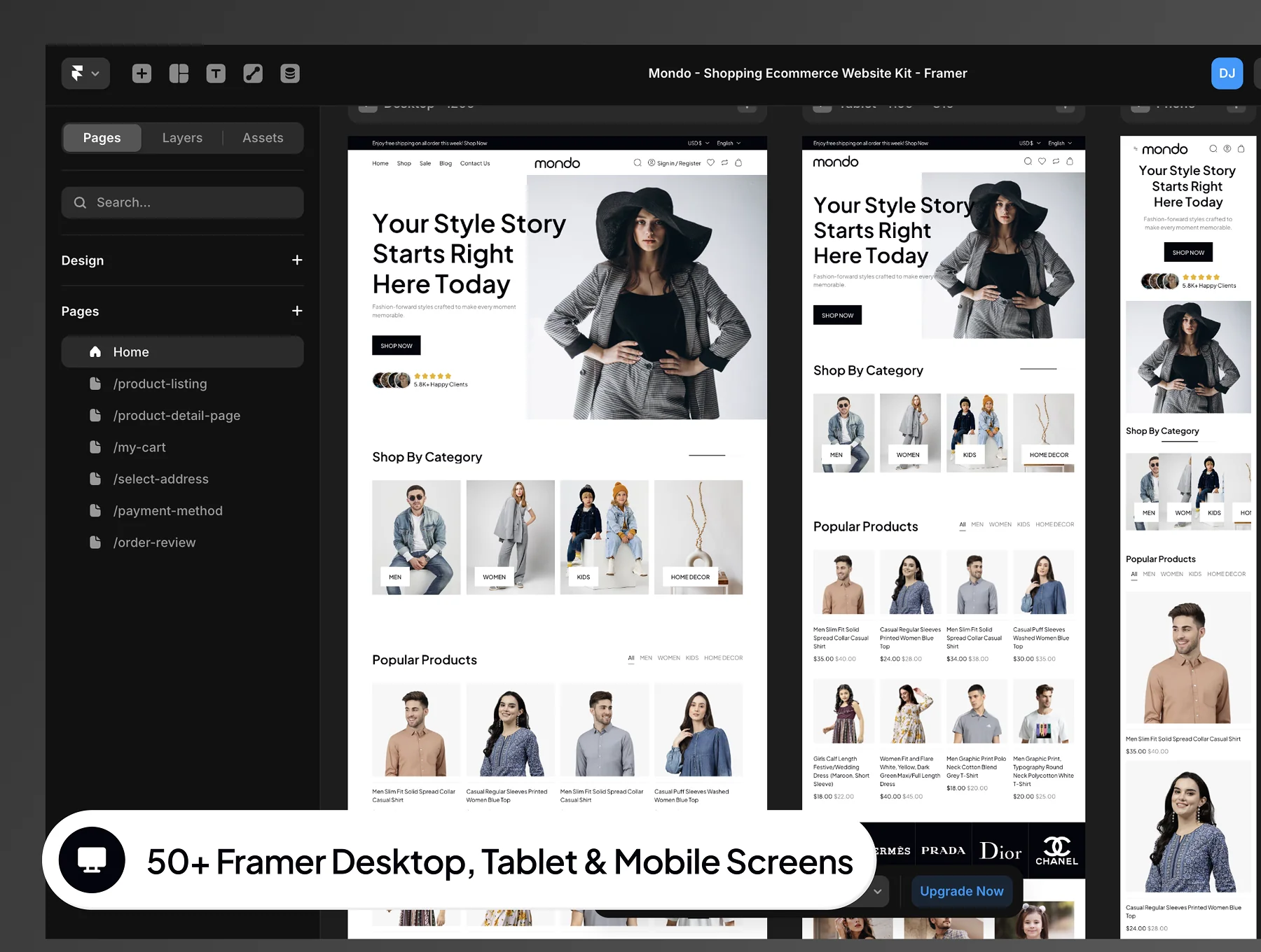 mondo - Shopping Ecommerce Website Framer Template 7