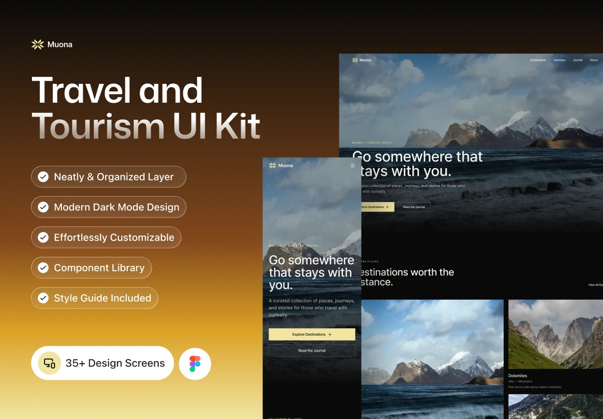 Travel and Tourism UI Kit – Muona
