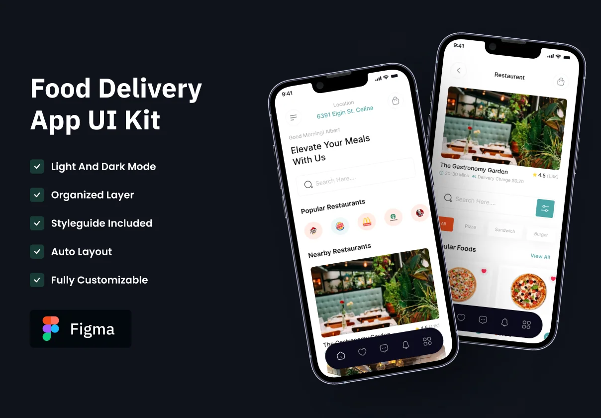 DelishDash - Food Delivery App UI Kit