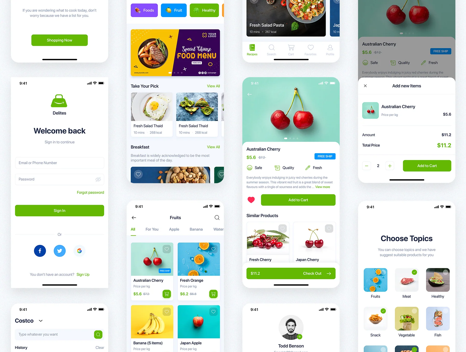 Delites - Online Grocery & Recipes UI Kit 7