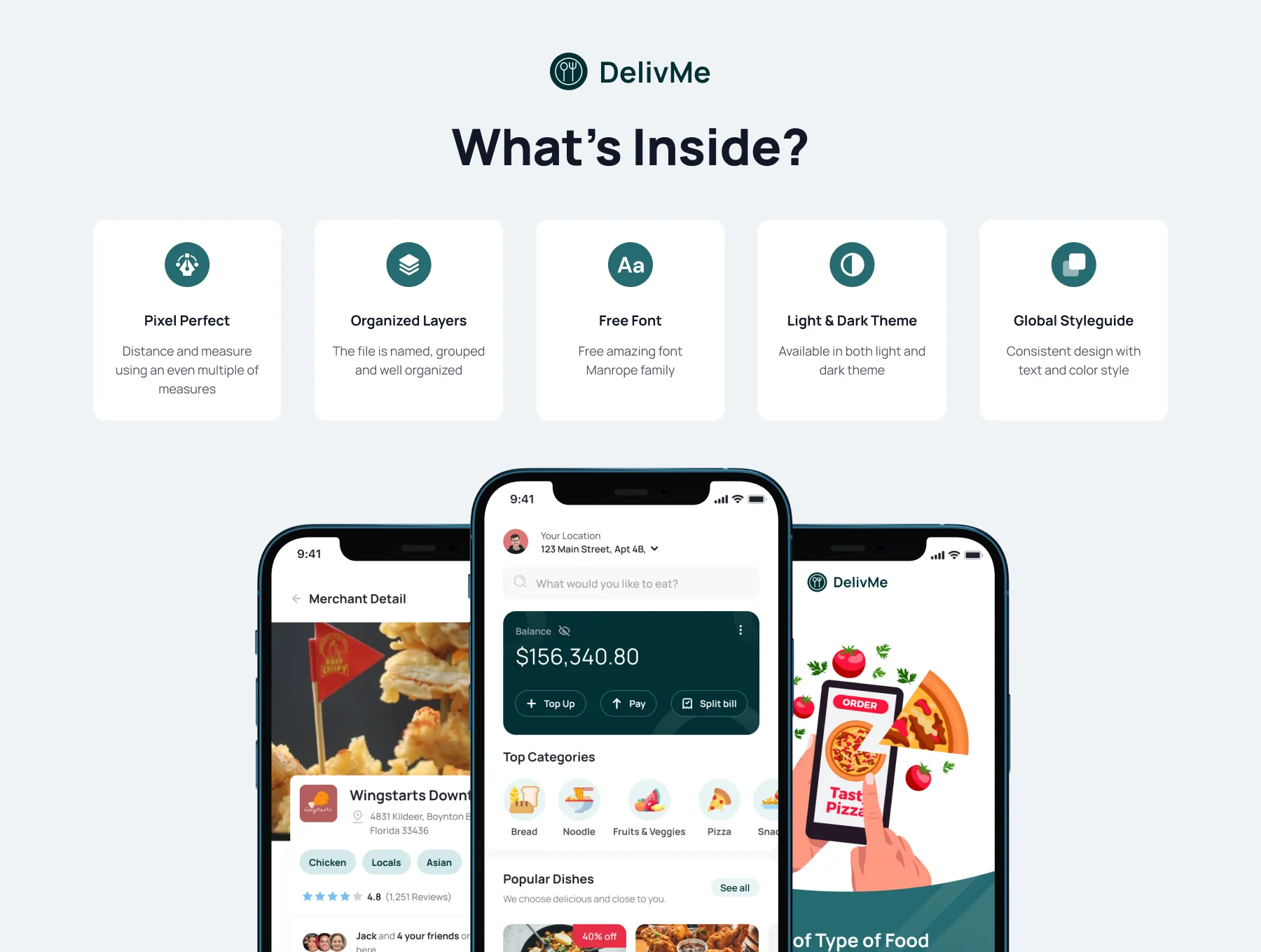 DeliveMe - Food Delivery Mobile App UI Kit 3