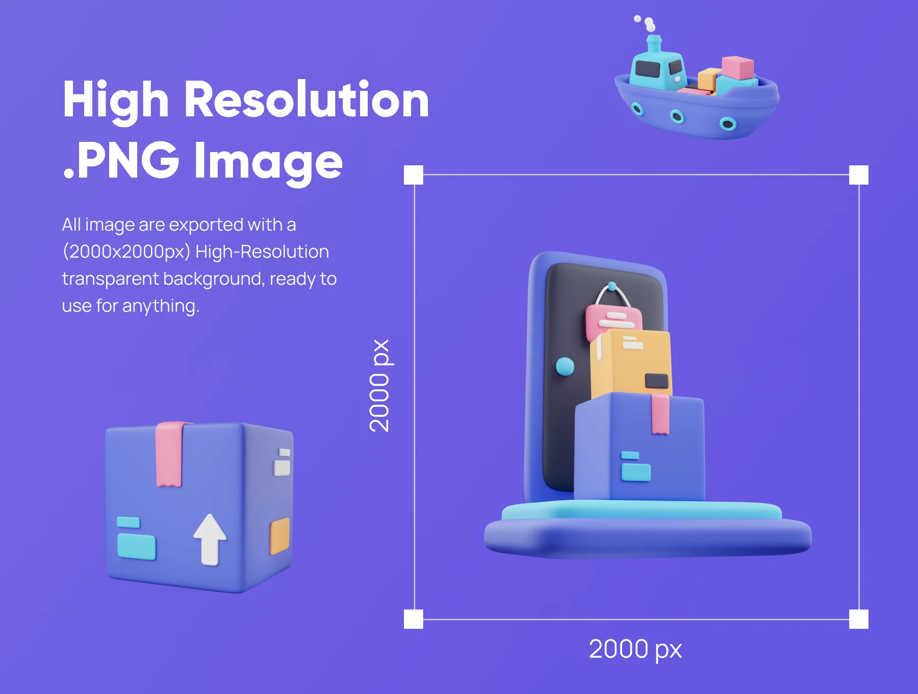 Deliverly - Online Shopping Delivery 3D Icon Set 4