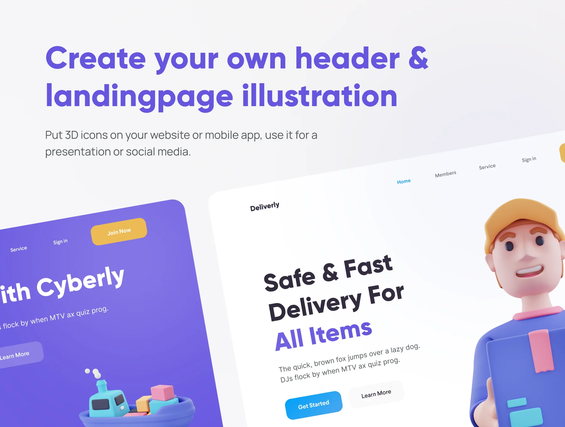 Deliverly - Online Shopping Delivery 3D Icon Set 6