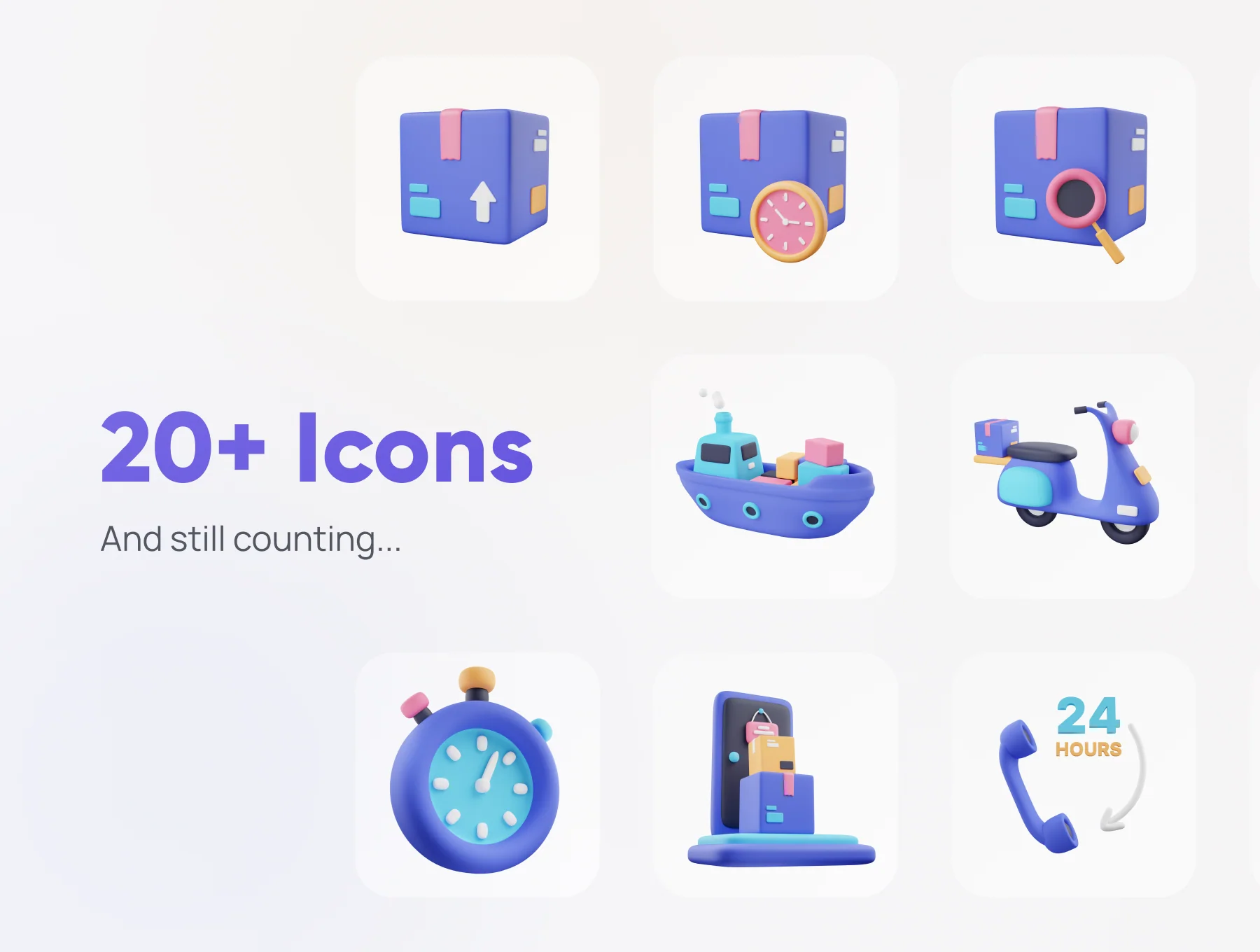 Deliverly - Online Shopping Delivery 3D Icon Set 7