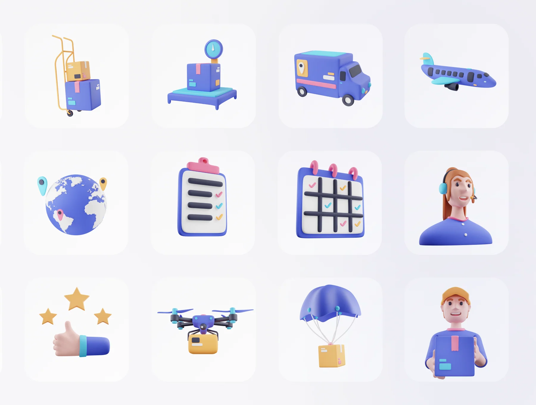 Deliverly - Online Shopping Delivery 3D Icon Set 8