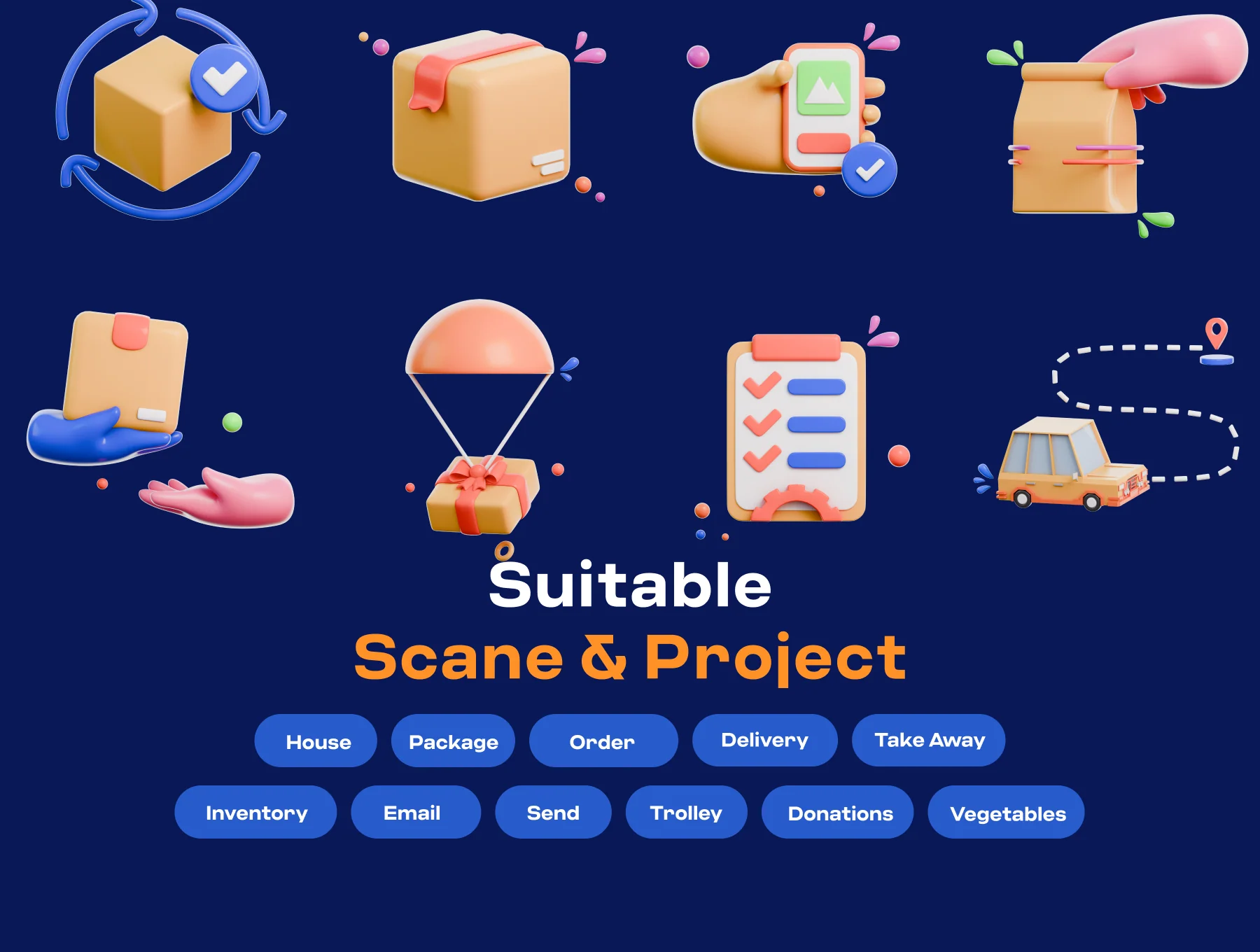 DELIVERY 3D ICON PACK 4
