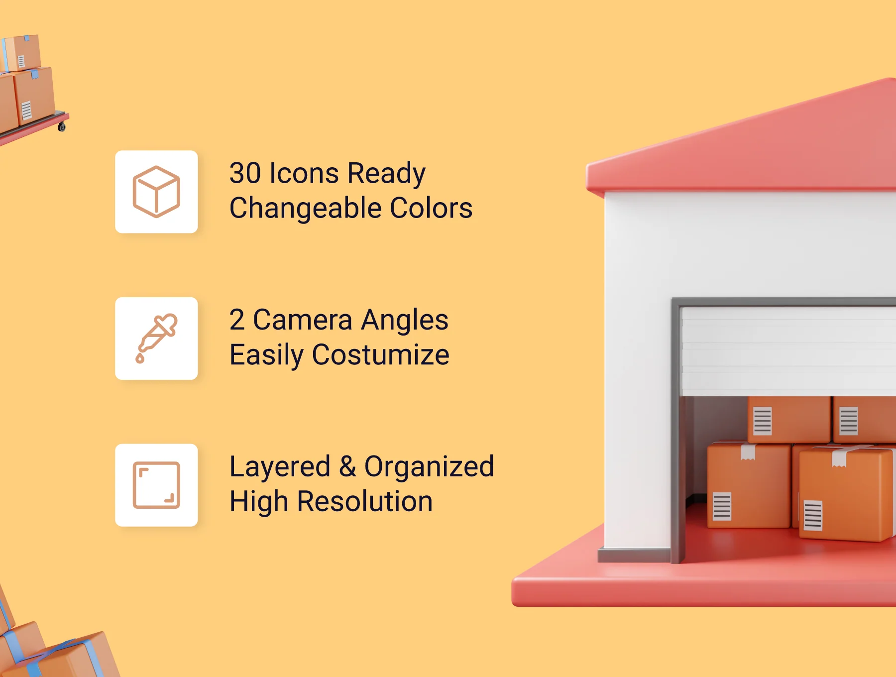 Delivery 3D Icon Set 2