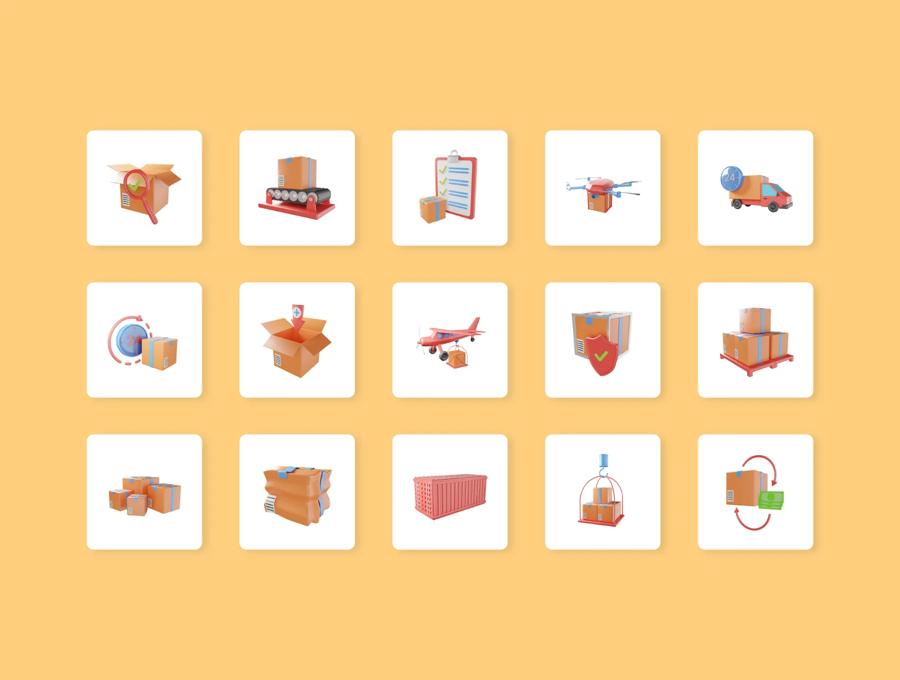 Delivery 3D Icon Set 7