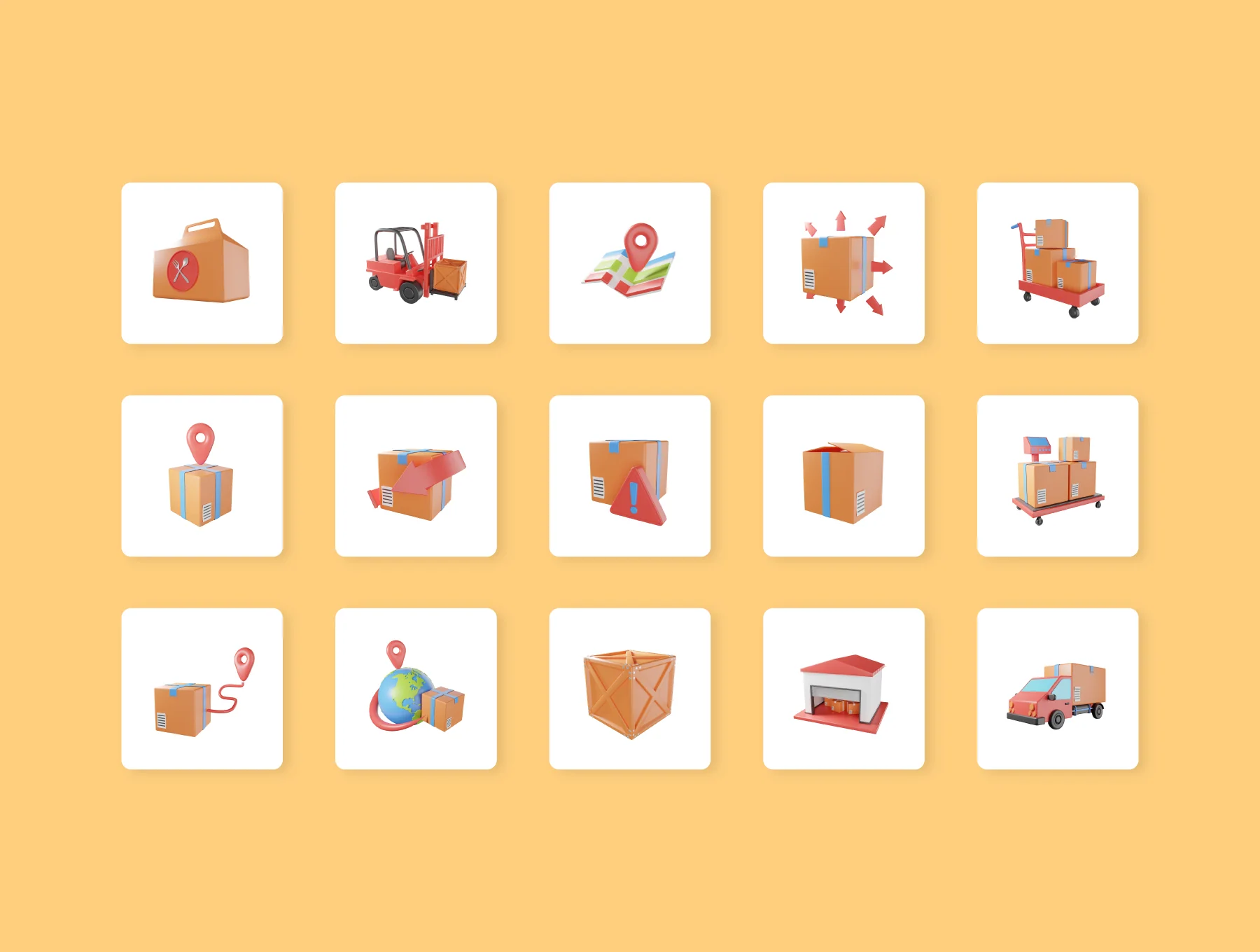 Delivery 3D Icon Set 8