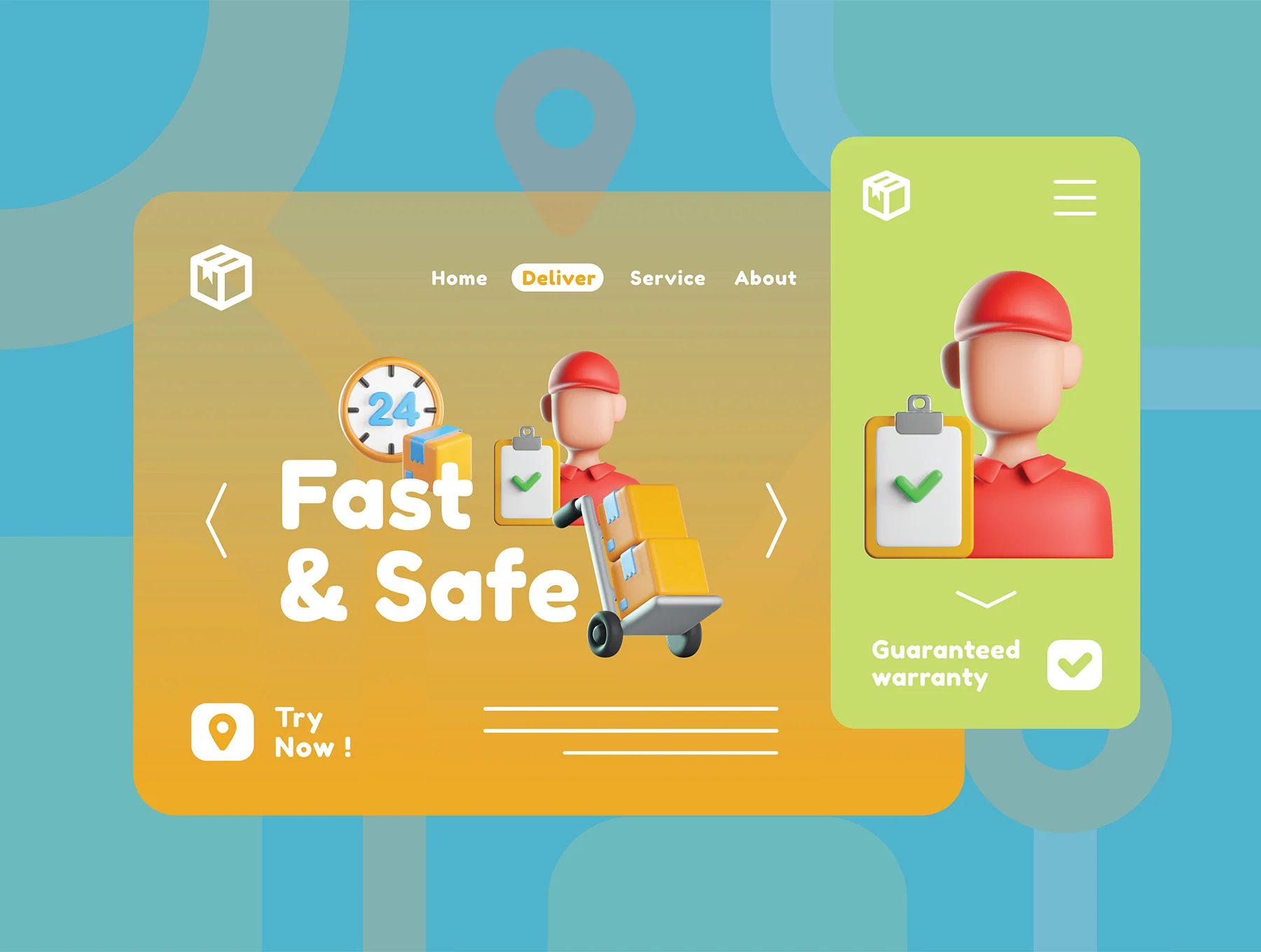 Delivery 3D Icon 3