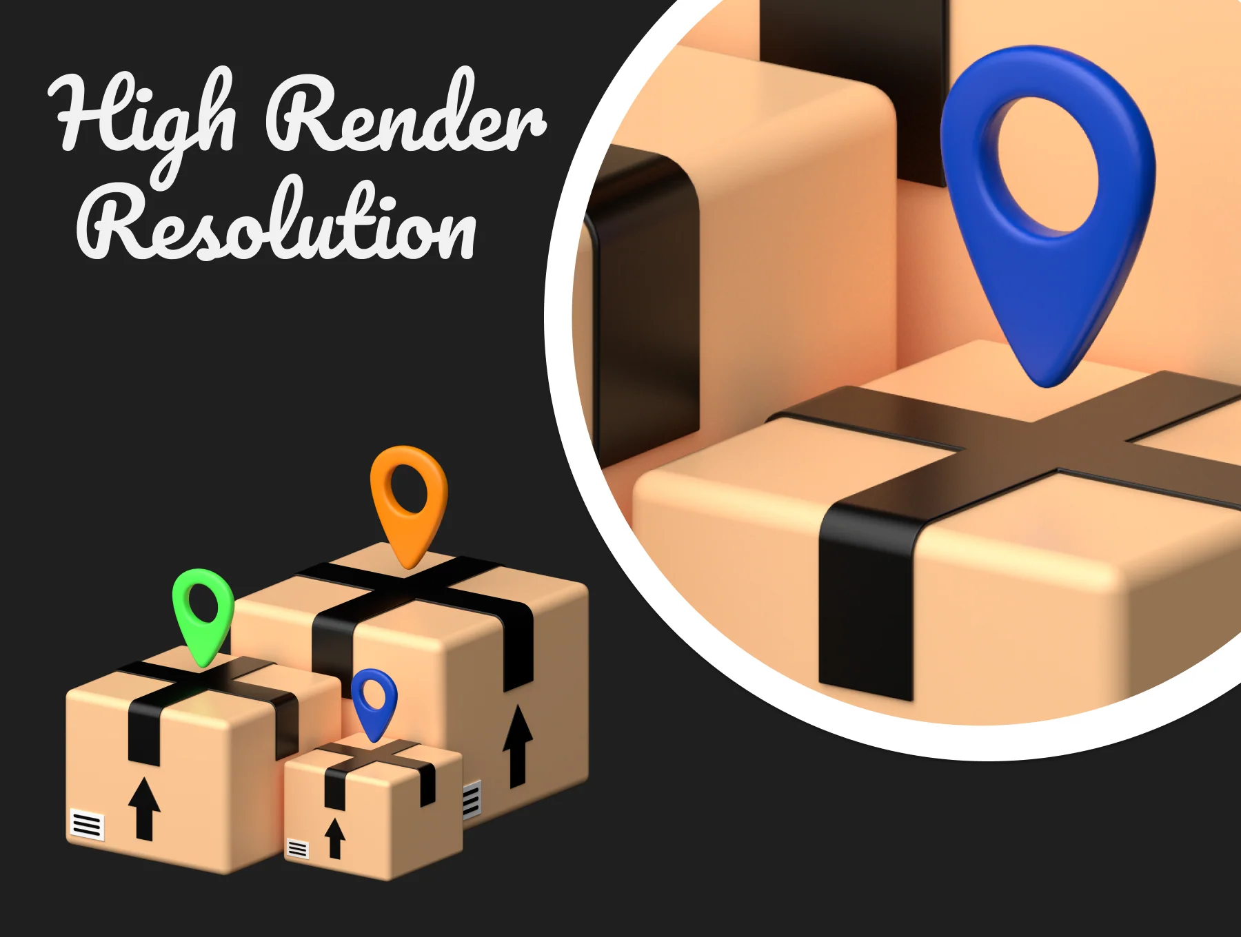 Delivery 3D icons Set 4