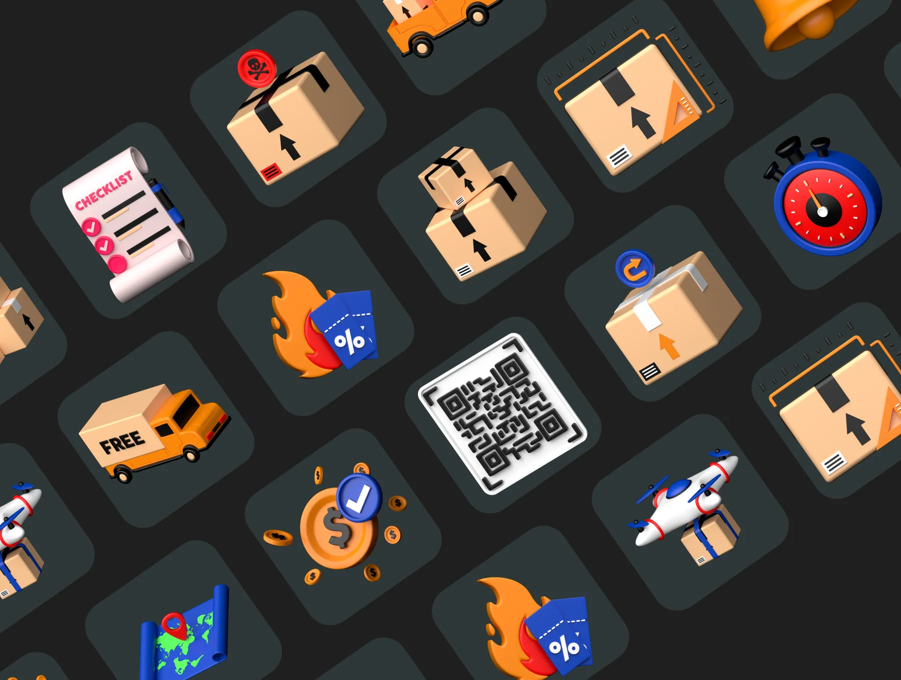 Delivery 3D icons Set 6