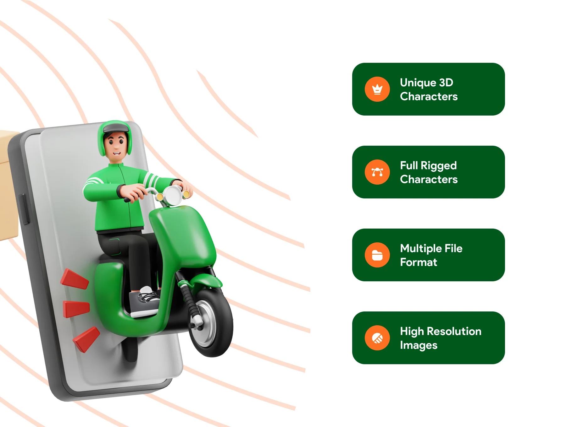 Delivery Courier 3D Character Illustration 2
