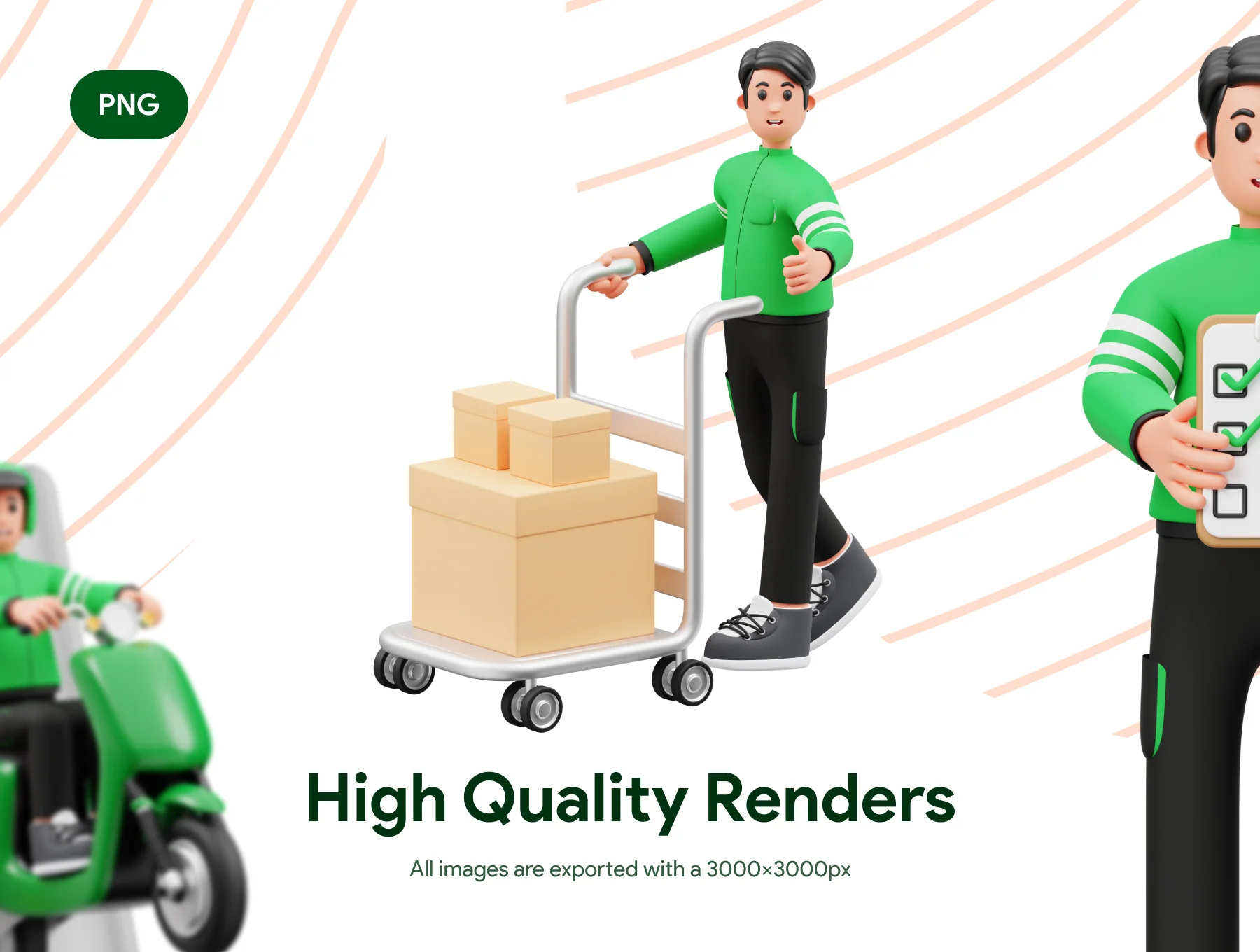 Delivery Courier 3D Character Illustration 3