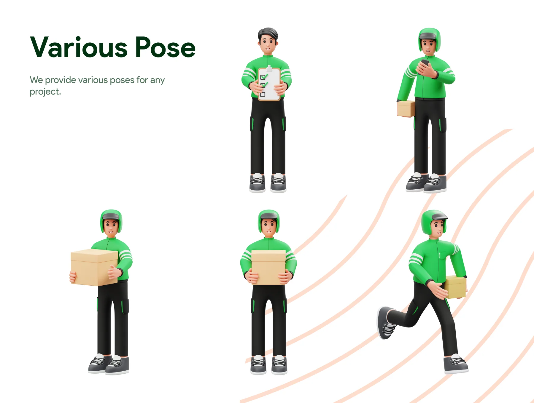 Delivery Courier 3D Character Illustration 5
