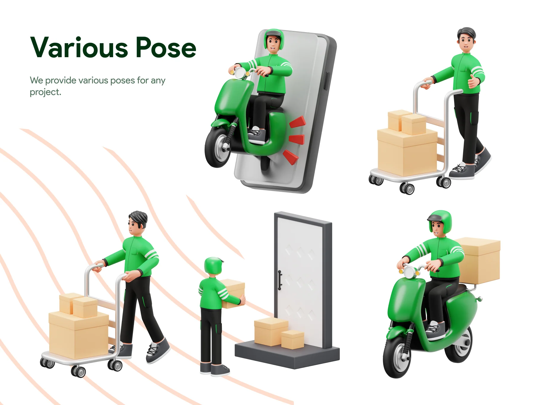 Delivery Courier 3D Character Illustration 6