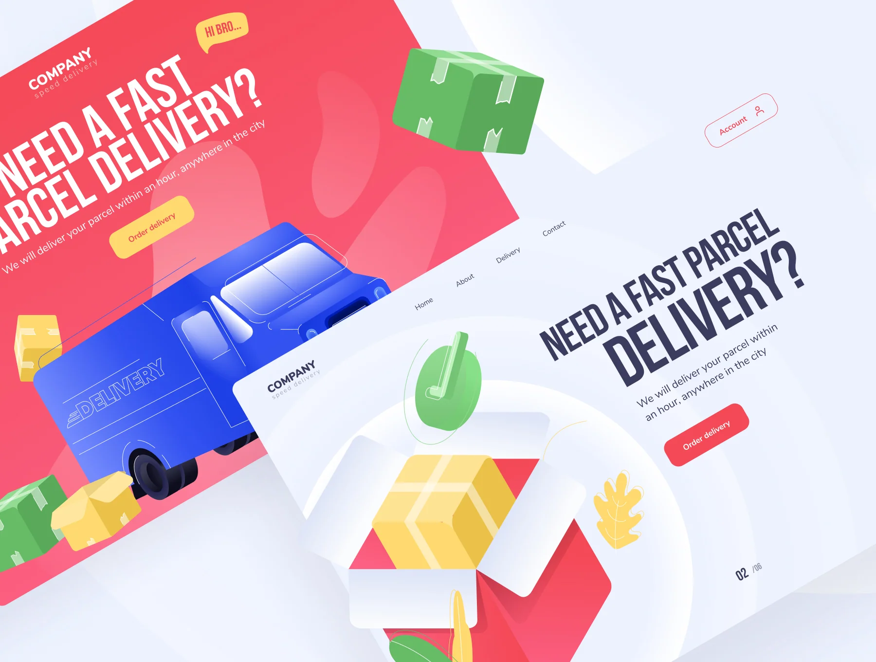 Delivery Illustration Pack / Web & Mobile - UI Kit 6
