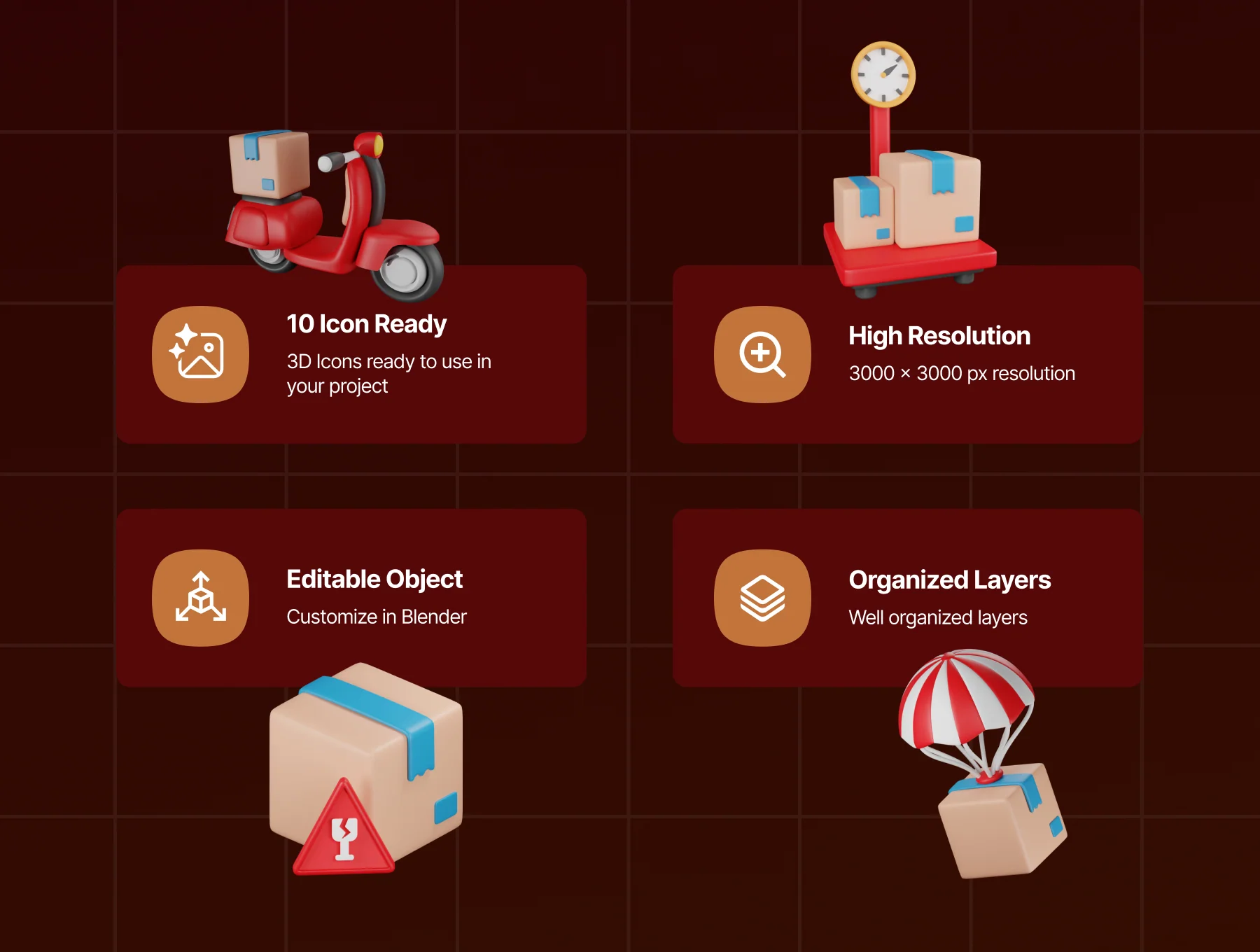 Delivery Package 3D Icon 2