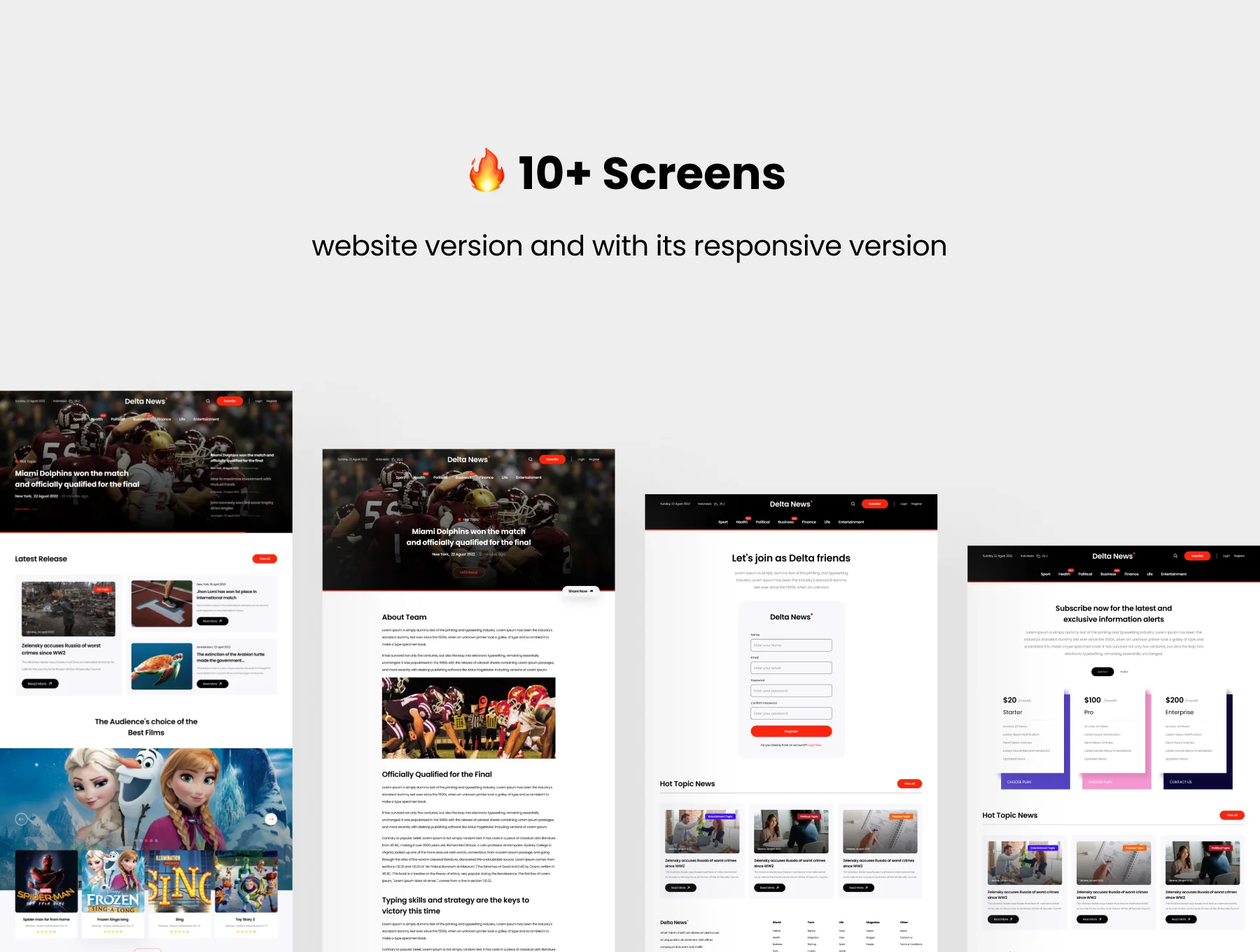 Delta News - Website uikit for news portal 2