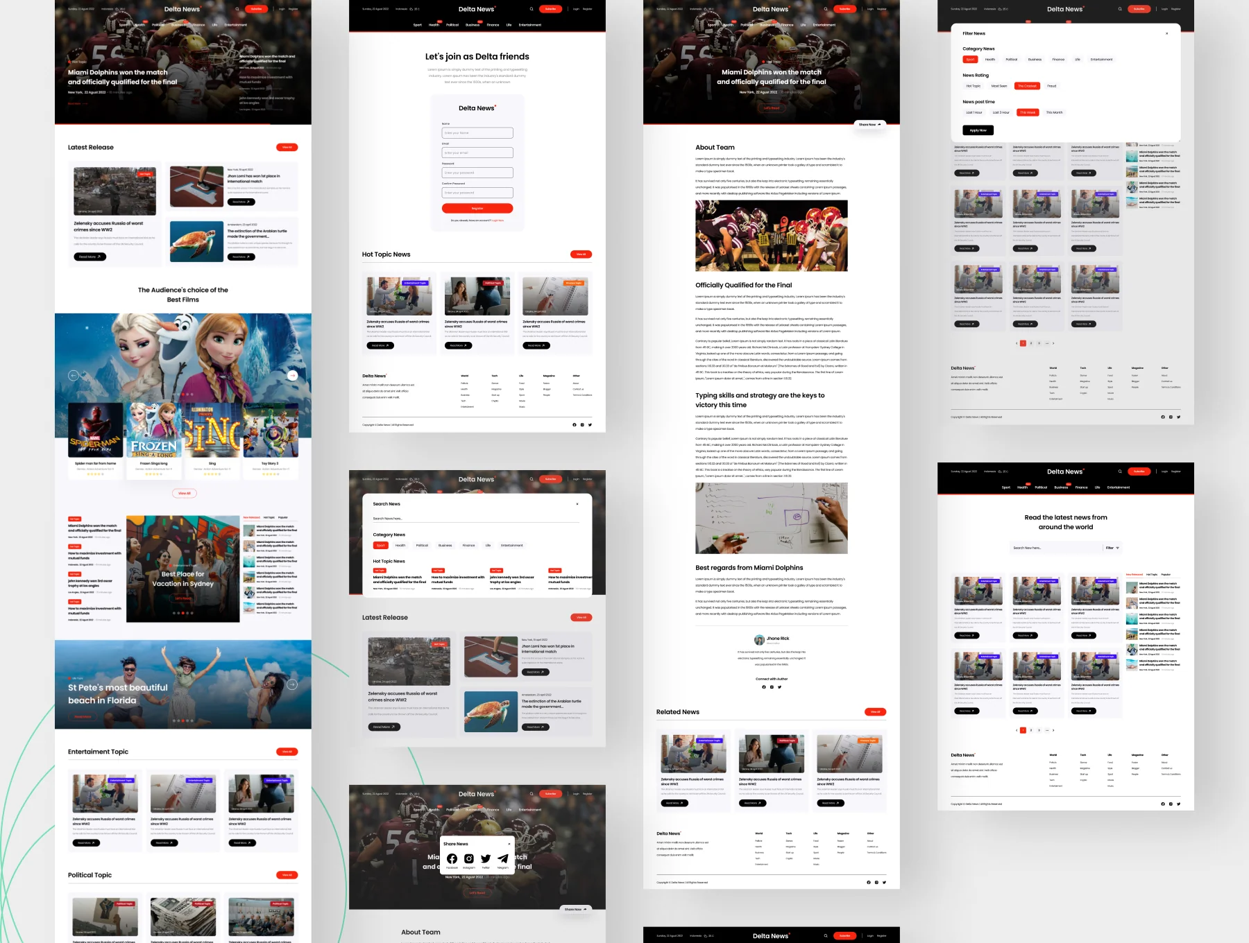 Delta News - Website uikit for news portal 6