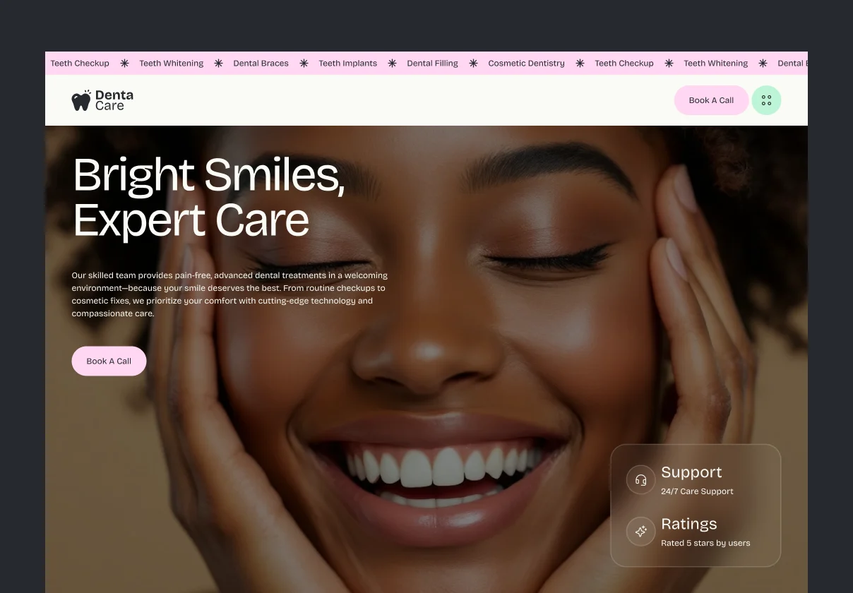 DentaCare - Dental Clinic Framer Website