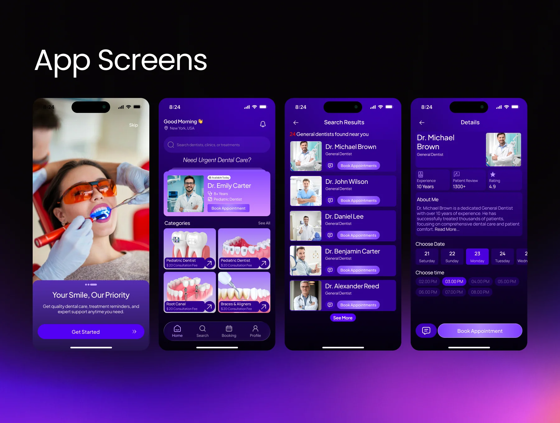 Dental Doctor Appointment Mobile App UI Kit 3