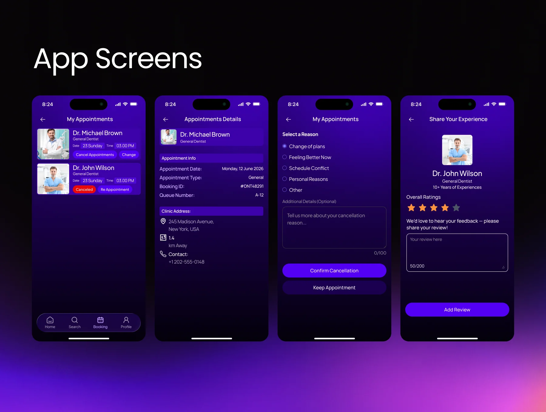 Dental Doctor Appointment Mobile App UI Kit 4