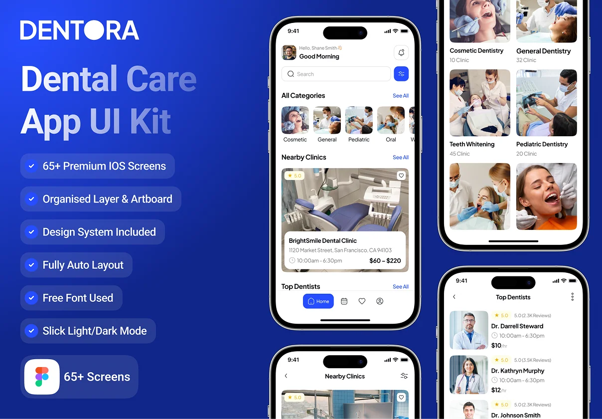 Dentora - Dental Care App UI Kit