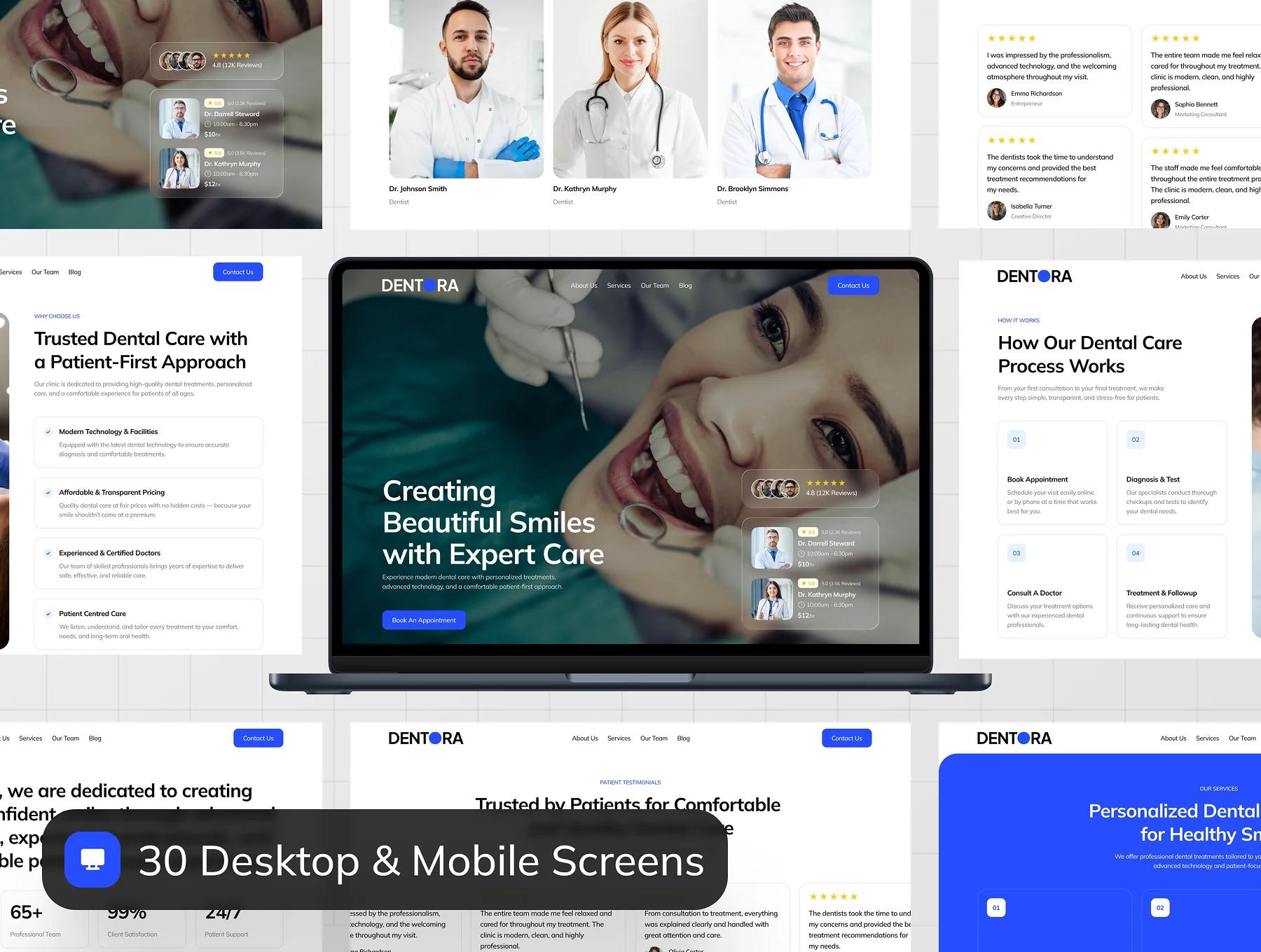 Dentora - Dental Clinic Websute UI Kit 3