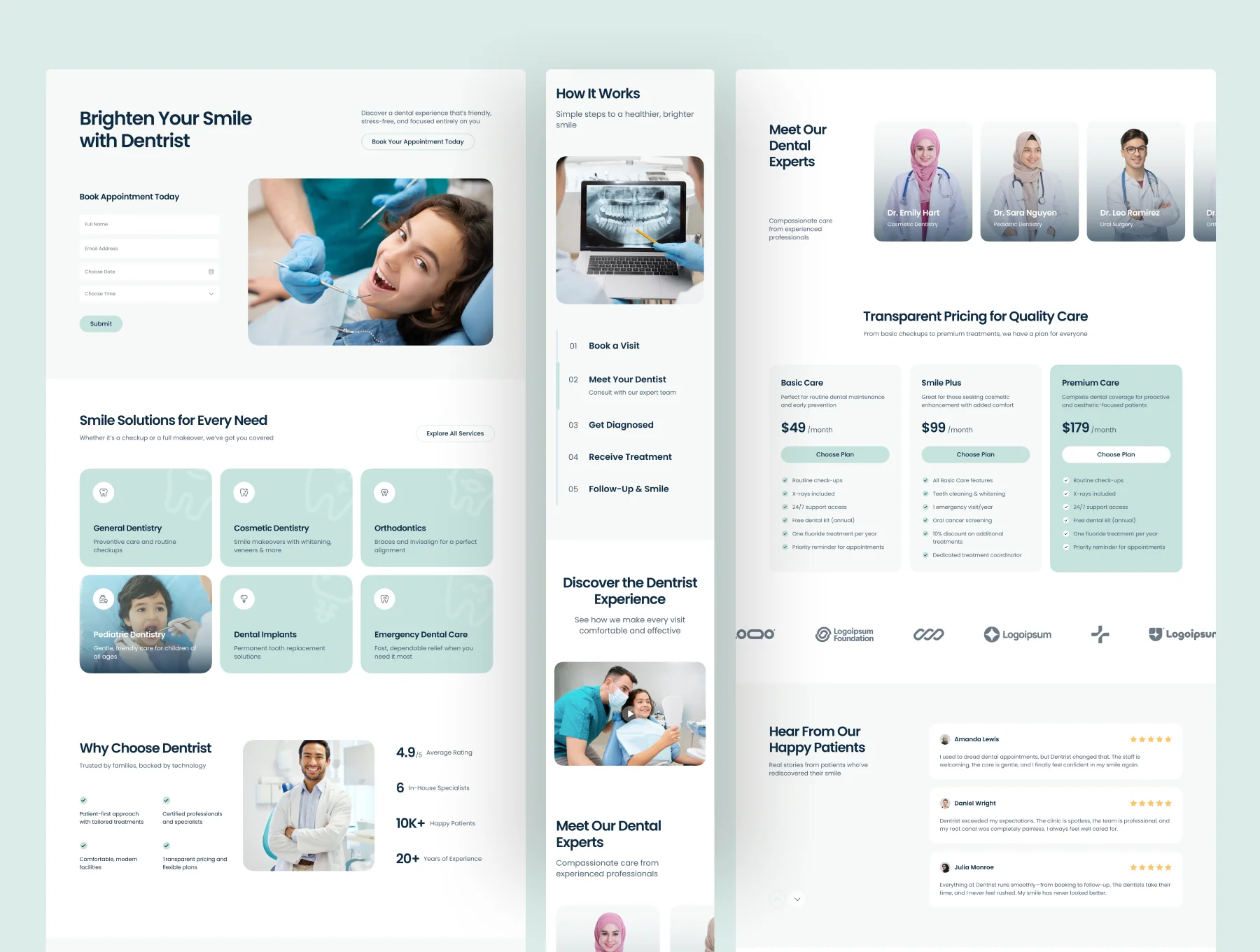 Dentrist - Dental Clinic Website UI Figma Template