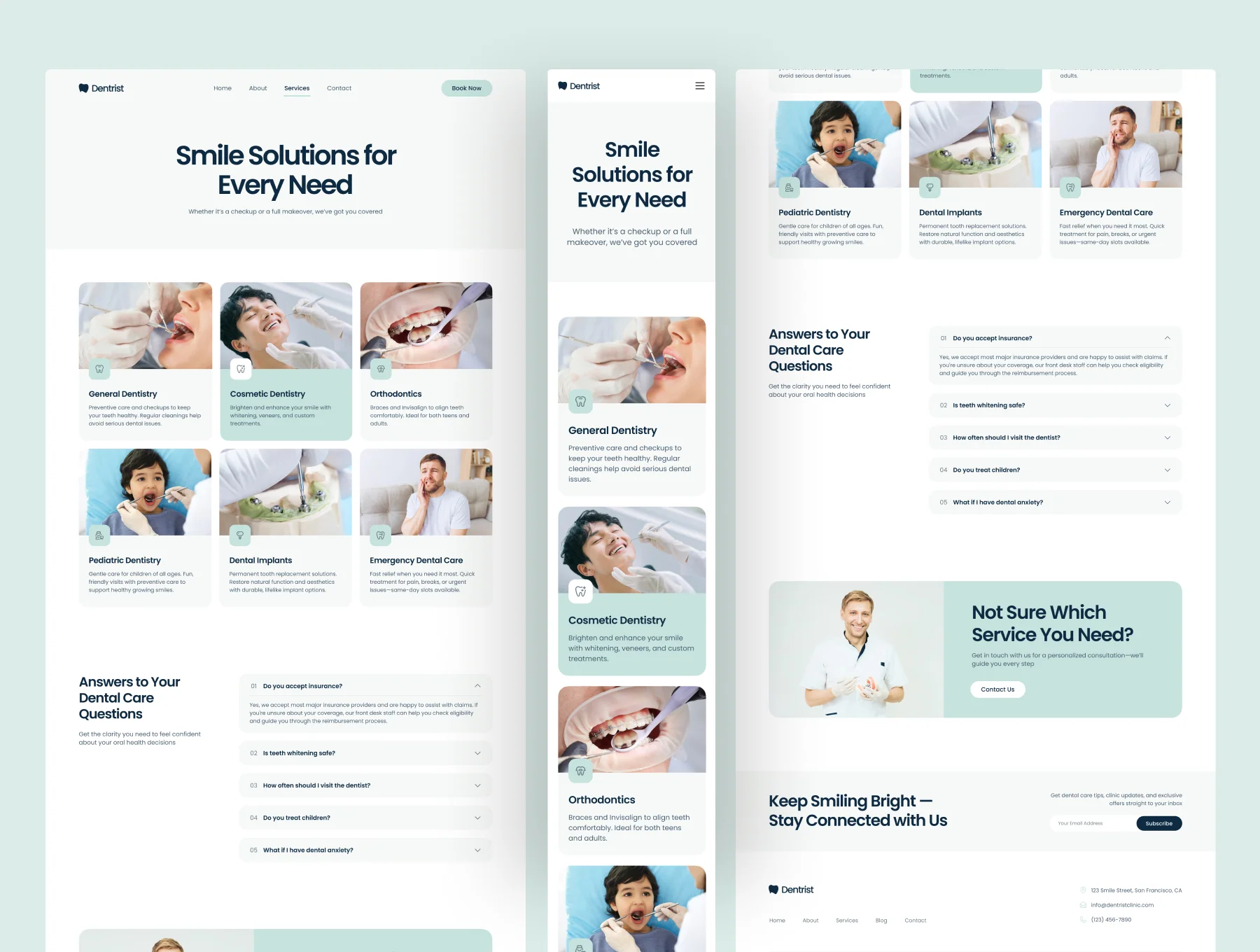 Dentrist - Dental Clinic Website UI Figma Template 3
